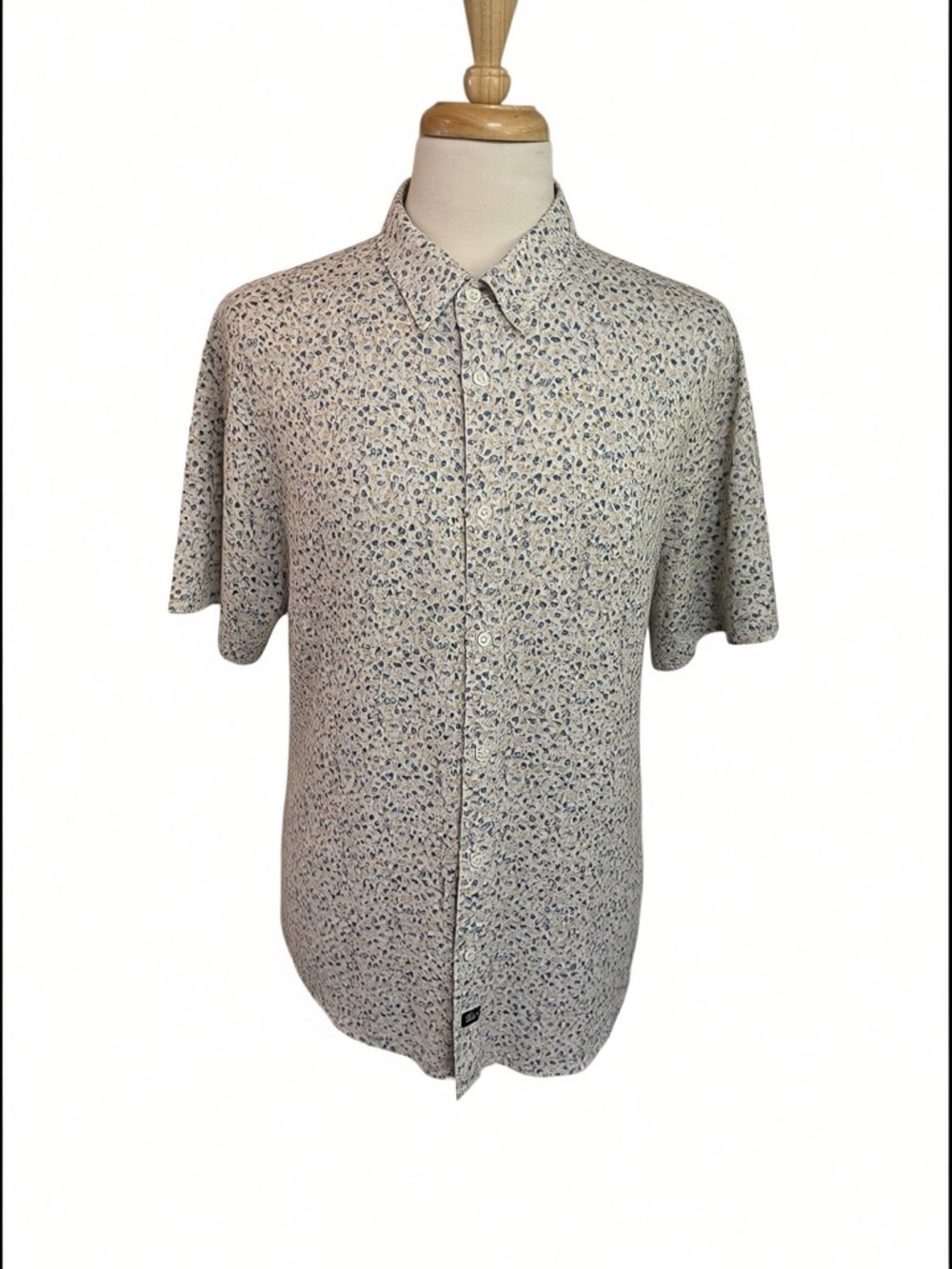 Rails Shirt XXL Linen Blend Carson Parchment Spring Blossom Short Sleeve